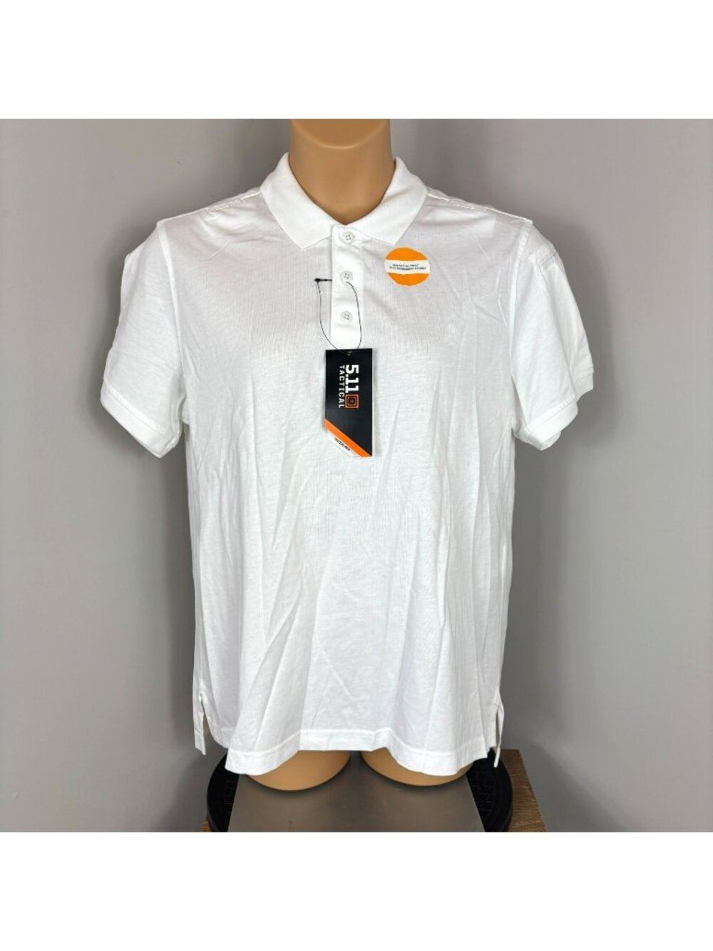 5.11 TACTICAL White Polo Short Sleeve Cotton Jersey Shirt Top